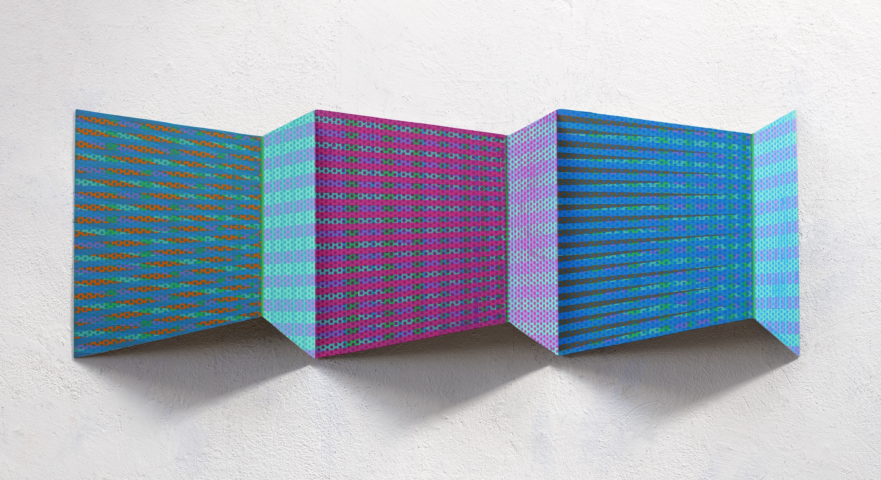 2/19, "PALIMPSEST X", 39x113x8cm,relief, acrylic on formed aluminium 