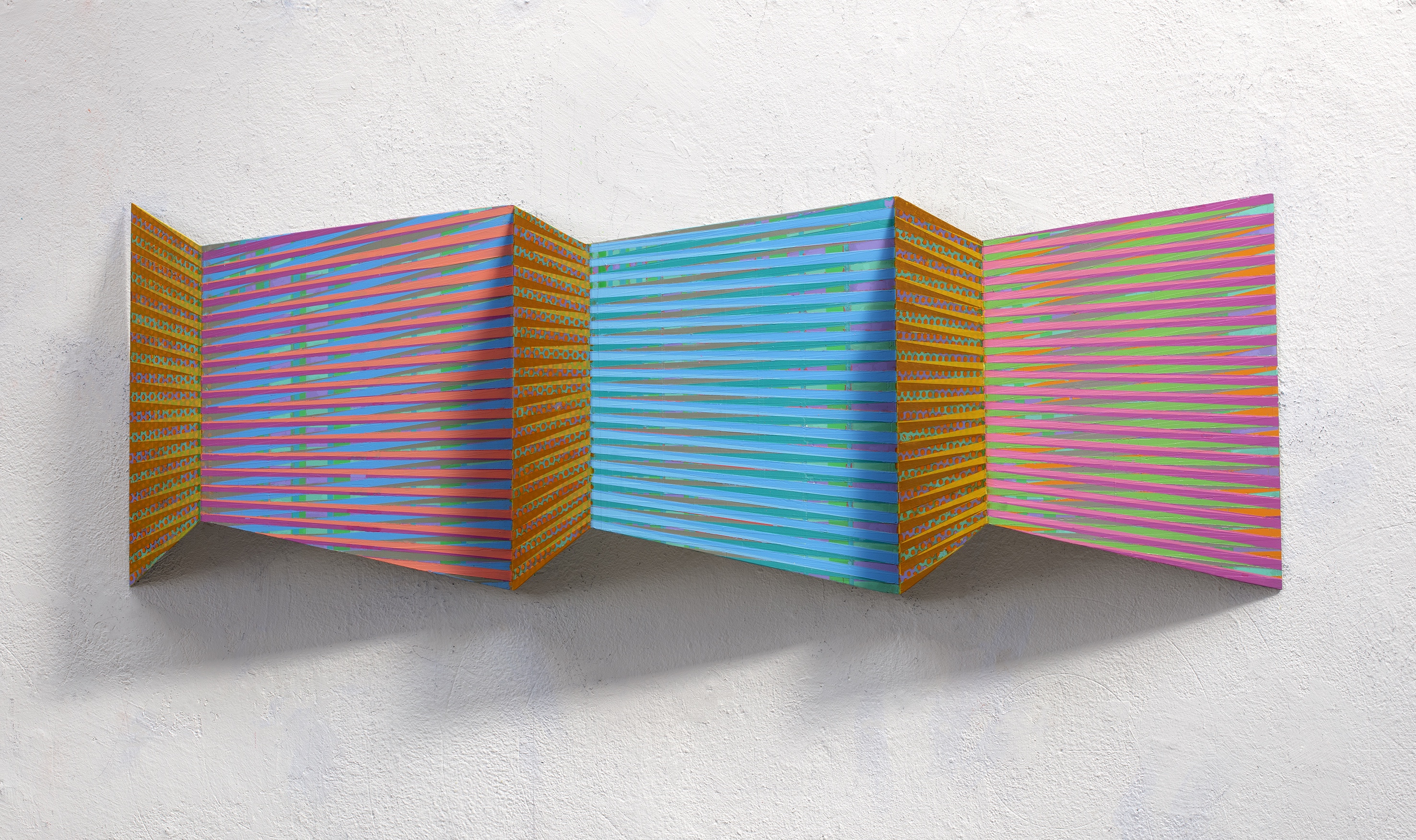 "PALIMPSEST X", 39x113x8cm,relief, acrylic on formed aluminium