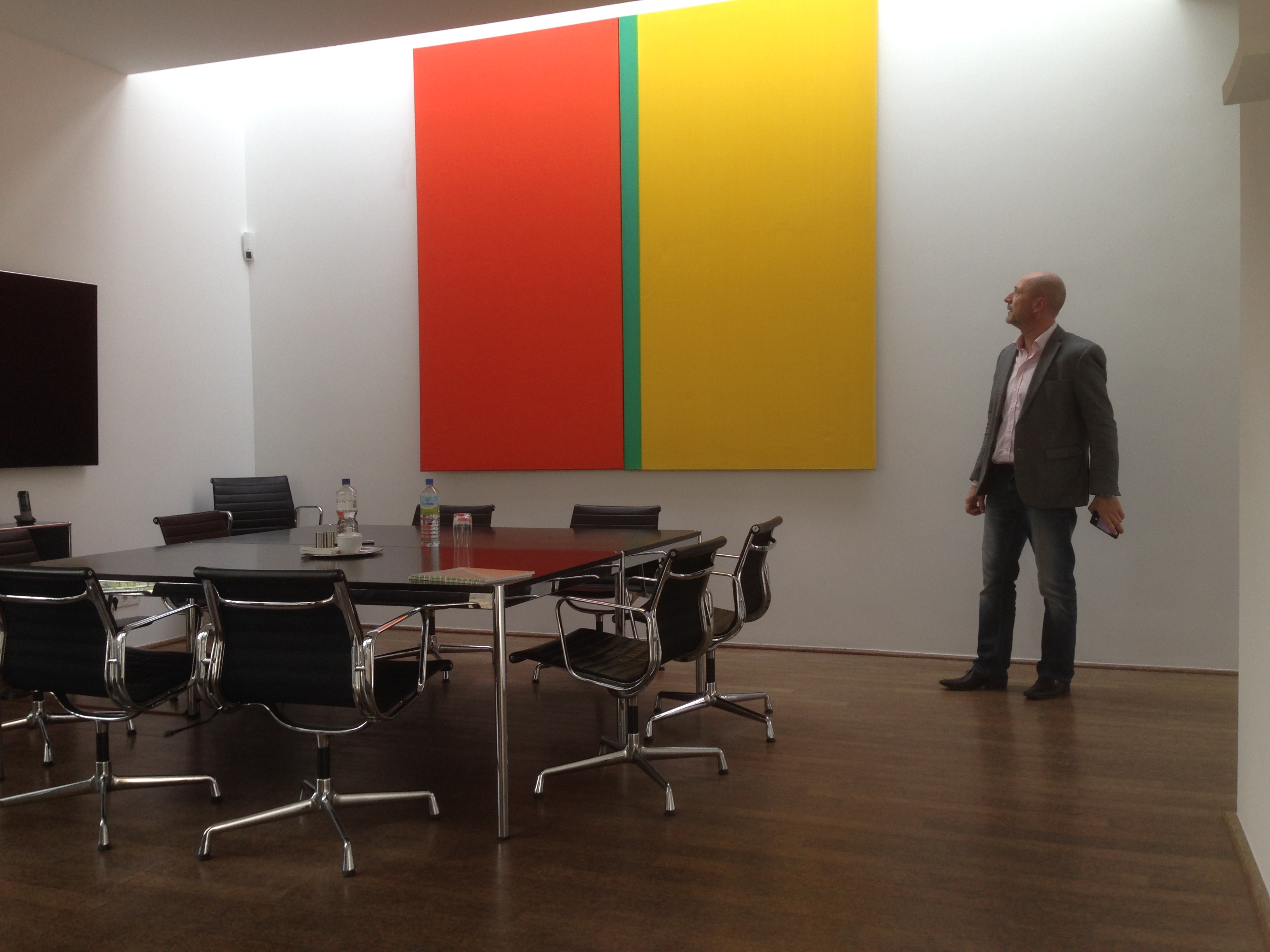 Restauration  "EROBERUNG" a work from 1994, 250 x 280 cm, oil and acrylic on can