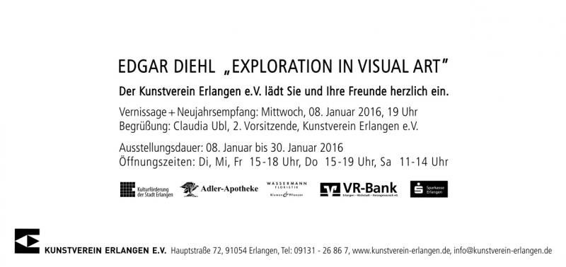 Invitation Kunstverein Erlangen. Edgar Diehl, solo.show