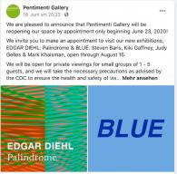 reopening of "PALINDROME" and "BLUE"